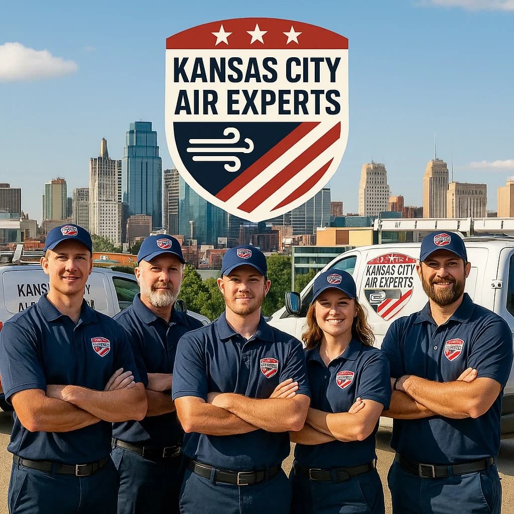 Kansas City Air Experts Team with Service Vans and City Skyline